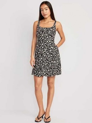 Old Navy Fit & Flare Cami Mini Dress Black | LZG537096