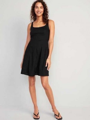 Old Navy Fit & Flare Cami Mini Dress Black | BRX041268