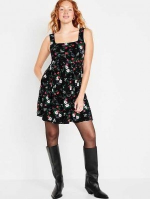 Old Navy Fit & Flare Mini Dress Black | KSR063578