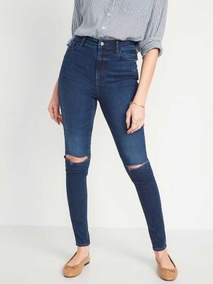 Old Navy FitsYou 3-Sizes-in-1 Extra High-Waisted Rockstar Super-Skinny Ripped Jeans Casper | PBO432091