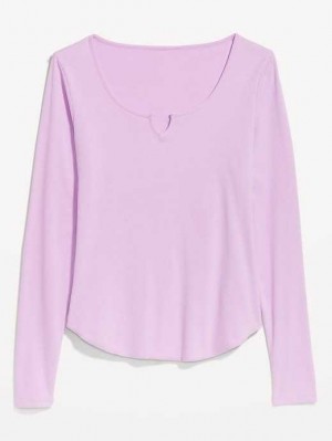 Old Navy Fitted Long-Sleeve Rib-Knit T-Shirt Weeping Wisteria | RSI450239