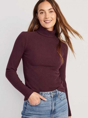 Old Navy Fitted Plush Rib-Knit Turtleneck Raisin Arizona | KHT192608