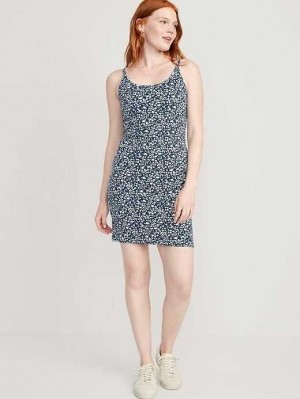 Old Navy Fitted Rib-Knit Cami Mini Dress Blue | YXR124896