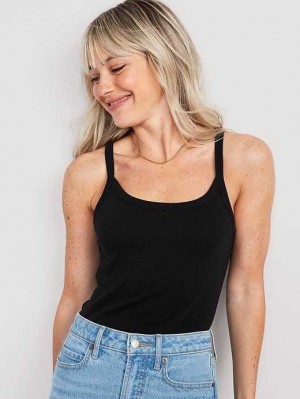 Old Navy Fitted Rib-Knit Cami Top Black | GSK514897