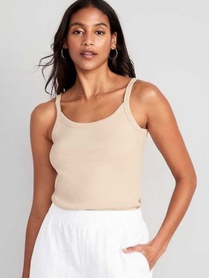 Old Navy Fitted Rib-Knit Cami Top Desert Floor | FSW932860