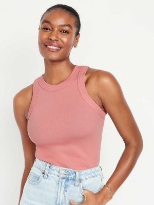 Old Navy Fitted Rib-Knit Tank Top Coral | PER791284