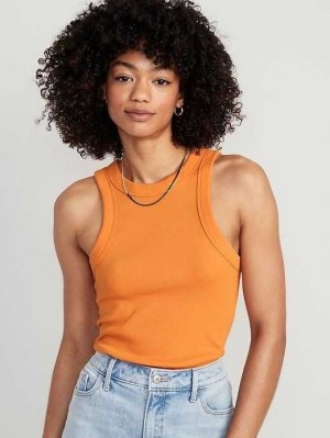 Old Navy Fitted Rib-Knit Tank Top Wild Papaya | CUT274139