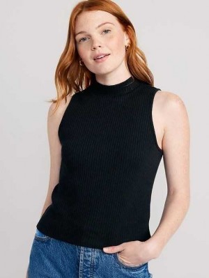 Old Navy Fitted Sleeveless Mock-Neck Top Black | BXI502137