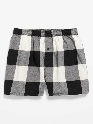 Old Navy Flannel Boxer Shorts Black | XTW735941