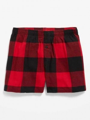 Old Navy Flannel Boxer Shorts Red | OSH024859