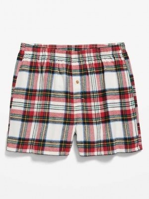 Old Navy Flannel Boxer Shorts White | NCR041685