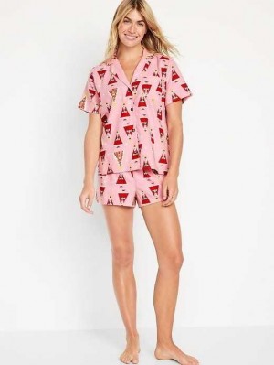 Old Navy Flannel Pajama Set Pink | BLO305469