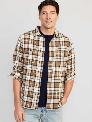 Old Navy Flannel Shirt Brown | CLK869341