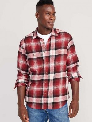 Old Navy Flannel Shirt Burgundy | TON723489