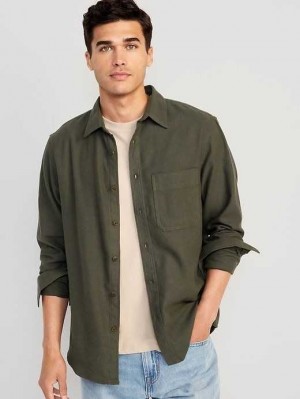 Old Navy Flannel Shirt Dark Olive | BCQ618453