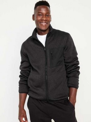 Old Navy Fleece-Knit Zip Jacket Black | JLG570968