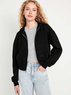 Old Navy Fleece Full-Zip Hoodie Black | WFU831659