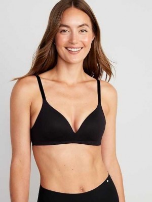 Old Navy Full-Coverage Molded Wireless Bra Black | BRA715283