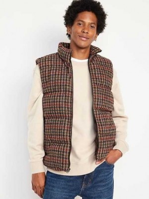 Old Navy Full-Zip Vest Brown Multicolor | GBX482536