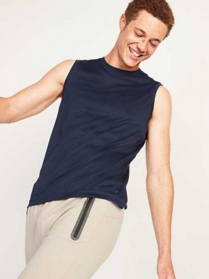 Old Navy Go-Dry Cool Odor-Control Core Tank Top Navy | FZQ512867