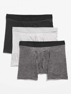 Old Navy Go-Dry Cool Performance Boxer-Brief Underwear 3-Pack Grey | HDW785230