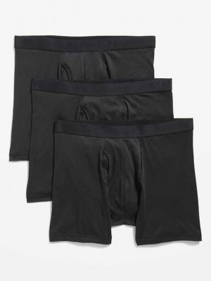 Old Navy Go-Dry Cool Performance Boxer-Brief Underwear 3-Pack Black | VPS721856