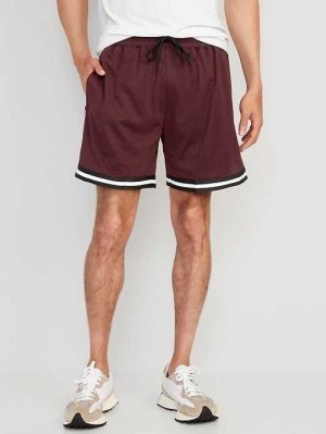 Old Navy Go-Dry Mesh Basketball Shorts Burgundy | NYZ980415