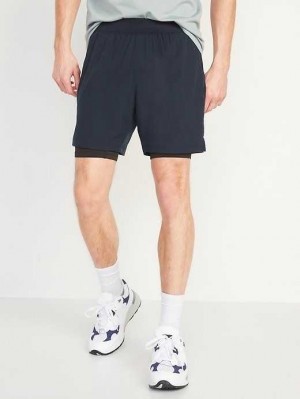 Old Navy Go 2-in-1 Workout Shorts + Base Layer Navy | KMY649703