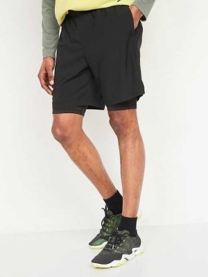 Old Navy Go 2-in-1 Workout Shorts + Base Layer Black | COE692013