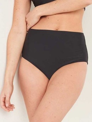 Old Navy High-Rise Classic Bikini Swim Bottoms Ebony | XBV632095