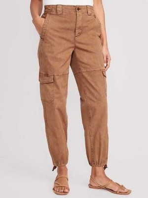 Old Navy High-Waisted Barrel-Leg Cargo Ankle Pants Coco De Mer | JKA013976