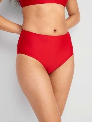 Old Navy High-Waisted Bikini Swim Bottoms Red | PWL761238