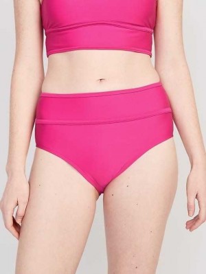 Old Navy High-Waisted Bikini Swim Bottoms Flamingo | GCK152437