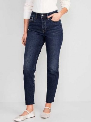 Old Navy High-Waisted Button-Fly OG Straight Cut-Off Ankle Jeans Twila | KWC910742