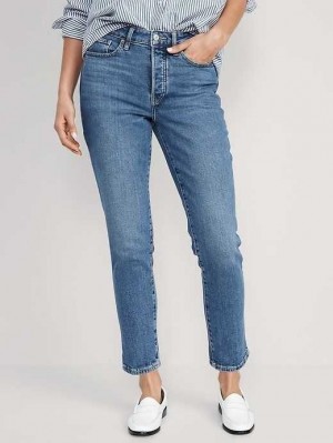 Old Navy High-Waisted Button-Fly OG Straight Ankle Jeans Saylor Clean | JHQ306452