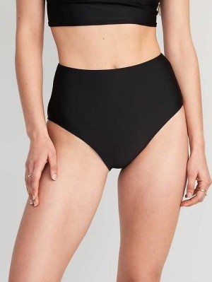 Old Navy High-Waisted Classic Bikini Swim Bottoms Black | OTA902384