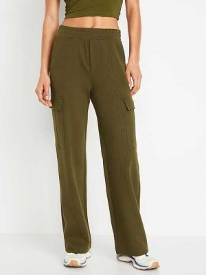 Old Navy High-Waisted Dynamic Fleece Cargo Trouser Pants Conifer | HSG143852