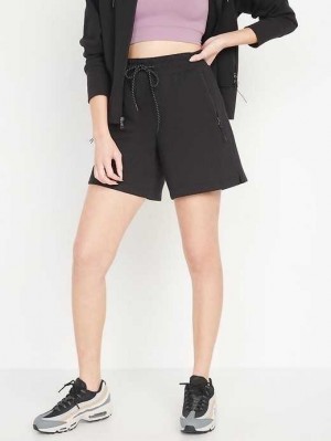 Old Navy High-Waisted Dynamic Fleece Shorts Black | OWQ382970