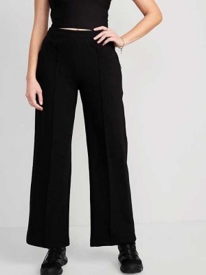 Old Navy High-Waisted Dynamic Fleece Wide-Leg Pants Black | YQS369102