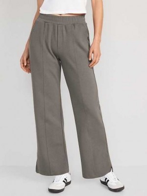 Old Navy High-Waisted Dynamic Fleece Wide-Leg Trouser Pants Grey | JMS195723