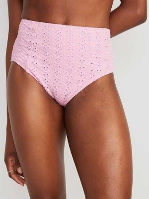 Old Navy High-Waisted Eyelet Bikini Swim Bottoms Purple | PIZ381574