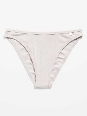 Old Navy High-Waisted French-Cut Rib-Knit Bikini Underwear Light Grey | MXJ953614