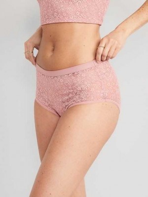 Old Navy High-Waisted Lace Bikini Underwear Pink Light Blue | NCK235679