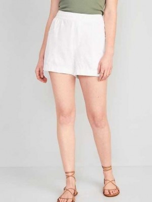 Old Navy High-Waisted Linen-Blend Shorts White | VOS850317