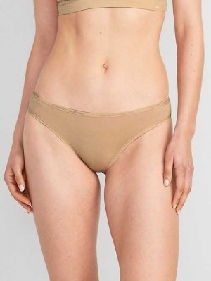 Old Navy High-Waisted Logo Graphic Bikini Underwear Brown | GHB183524