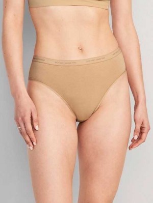 Old Navy High-Waisted Logo Graphic Classic Bikini Underwear Brown | CAZ695471