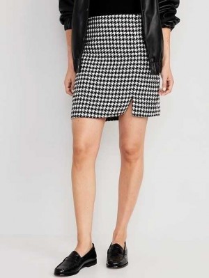 Old Navy High-Waisted Mini Skirt Black / White | WIR867193