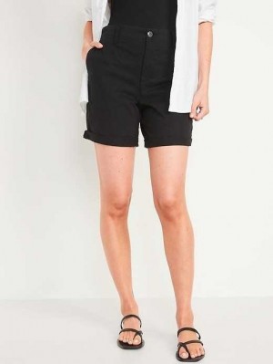 Old Navy High-Waisted OGC Pull-On Chino Shorts Black | TFI185374