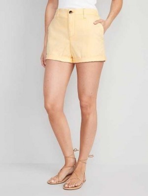 Old Navy High-Waisted OGC Pull-On Chino Shorts -- 3.5-inch inseam Golden Straw | KHR089253