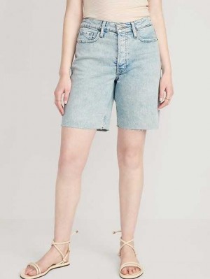 Old Navy High-Waisted OG Loose Button-Fly Jean Shorts Leif Damage | NUC657321